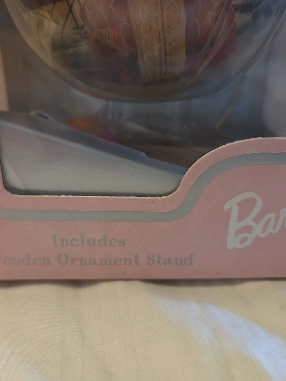 Vintage 1997 Holiday Barbie 4 In Decoupage Ornament W Stand